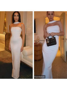 Helsa Maxi Dress White The Stephanie Halter Sleeveless size S $298msrp